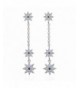 sanfnee Crystal Tassel Earrings Silver