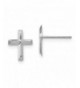 White Gold Cross Post Earrings