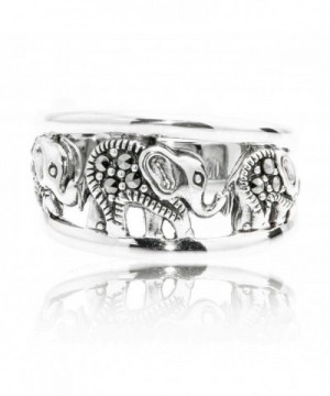 Oxidized Sterling Swarovski Marcasite Elephants