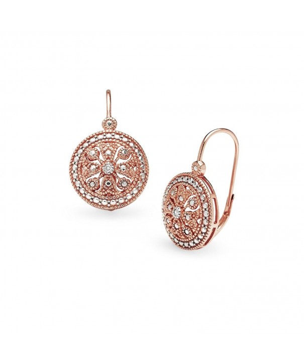 Sterling Filigree Medallion Leverback Earrings