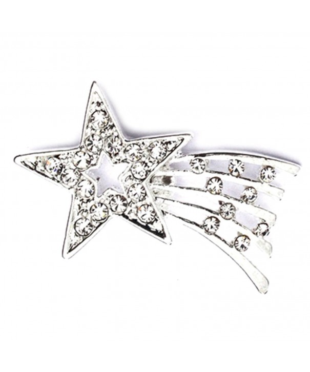 PinMarts Silver Plated Rhinestone Shooting