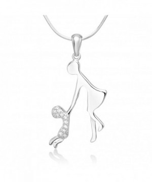 Sterling Zirconia Holding Pendant Necklace