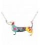 Bonsny Dachshund Necklace pendant Multicolor