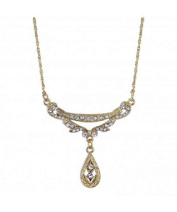 Downton Abbey Gold Tone Teardrop Necklace