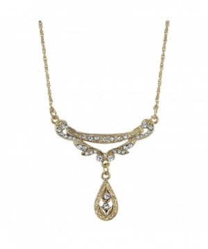 Downton Abbey Gold Tone Teardrop Necklace