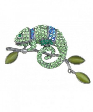 Alilang Peridot Colored Rhinestone Chameleon