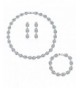 MASOP Silver tone Zirconia Teardrop Bracelets