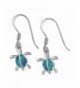 Sterling Silver Synthetic Turtle Earrings