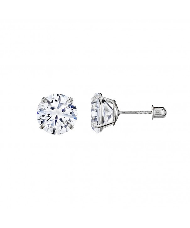 Superbright Basket Setting Screwback Earrings