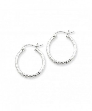Diamond Polished Sterling Silver Hoops