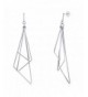 BERRICLE Rhodium Triangle Statement Earrings