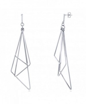 BERRICLE Rhodium Triangle Statement Earrings