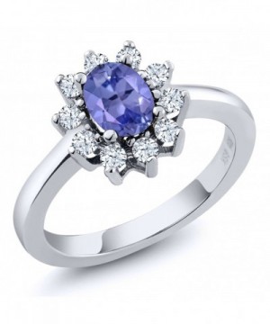 Sterling Silver Blue Tanzanite & White Topaz Women's Ring (1.15 Cttw ...