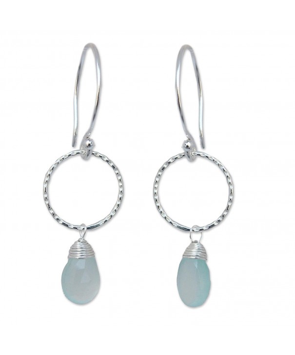 NOVICA Sterling Chalcedony Gemstone Earrings