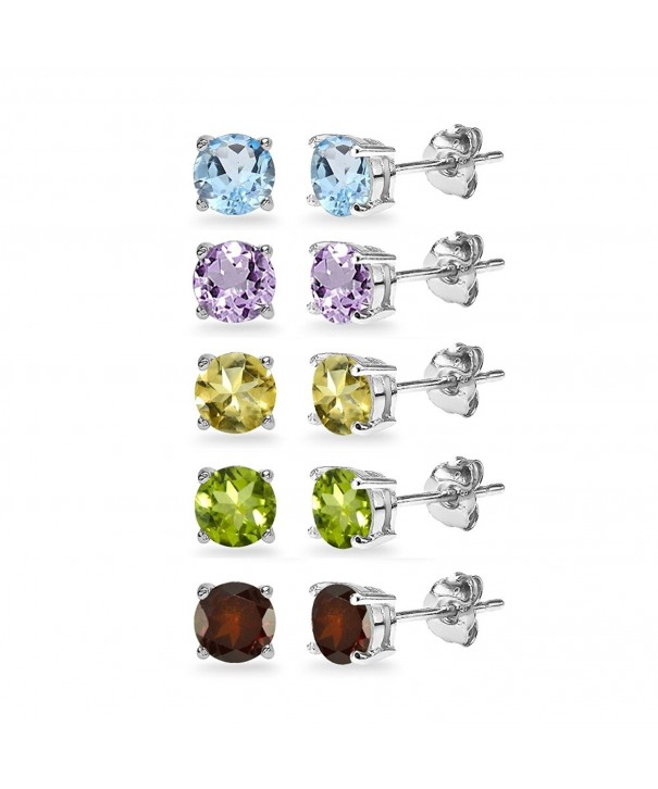 Sterling Amethyst Citrine Peridot Earrings