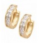 Sparkling Crystals Earrings Princess Gold Tone