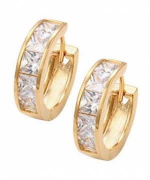 Sparkling Crystals Earrings Princess Gold Tone