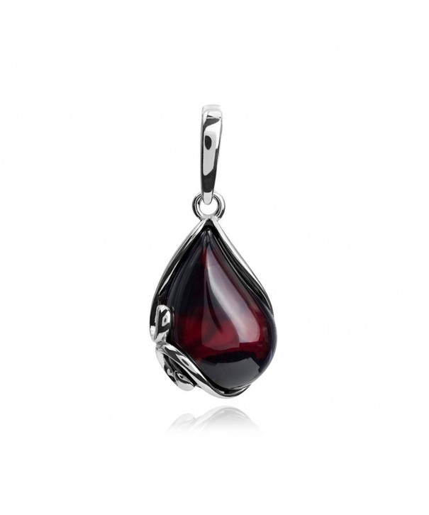 Cherry Amber Sterling Silver Pendant