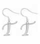 Plain Silver Initial Hook Earrings