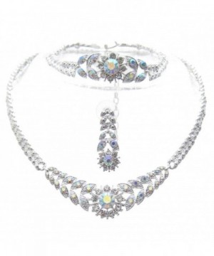 Crystal Sunburst Necklace IRIDESCENT SilverTone