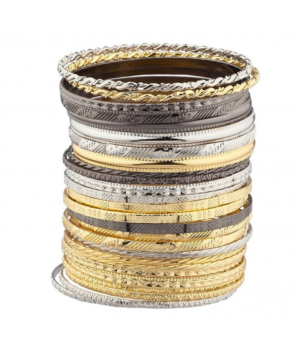 Lux Accessories Textured Multiple Bracelet