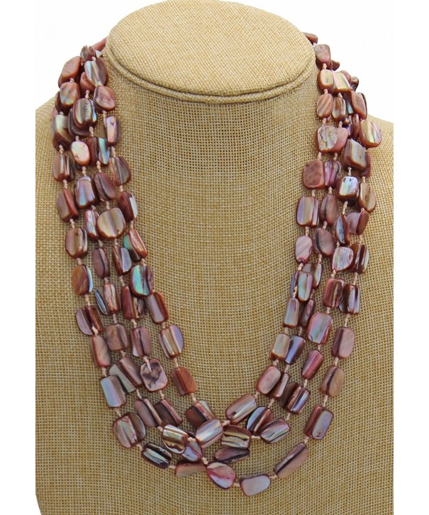 Multi 4 Strand Shell Necklace Light