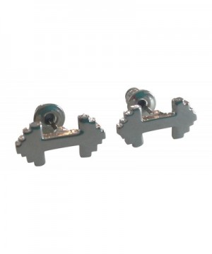 Dumbbell Stud Earrings Thimbleful Threads