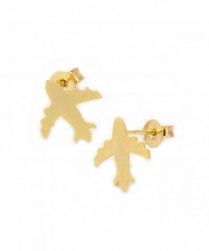 Airplane Earrings Minimalist Geometric Genuine