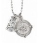 2 4mm Stainless Necklace Journey Compass