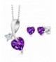 Purple Amethyst Sterling Pendant Earrings