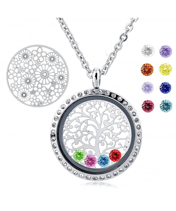 Black Circle Family Tree Of Life Circle Floating Charm For Glass Memory Lockets