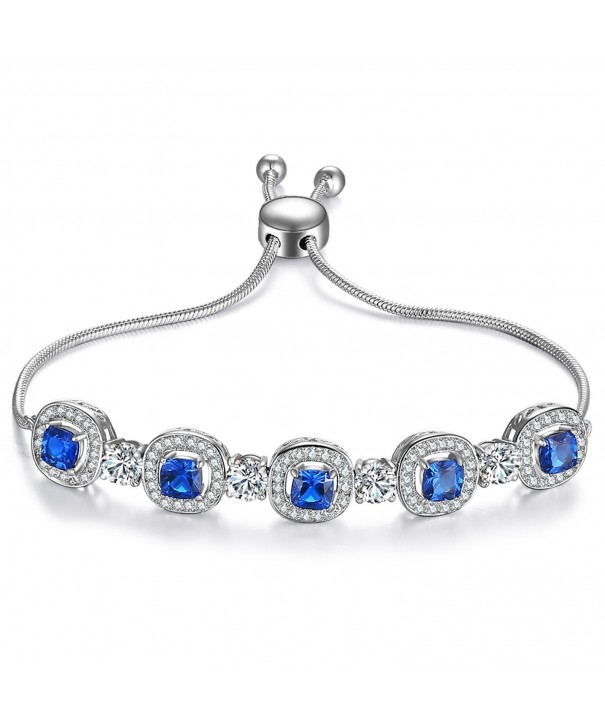 Caperci Cushion Sapphire Adjustable Bracelet