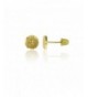 Yellow Diamond Circle Screw back Earring