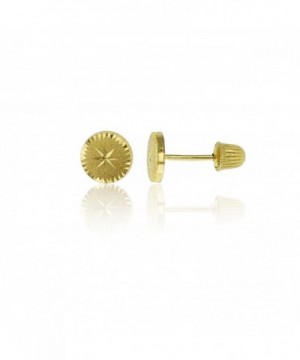 Yellow Diamond Circle Screw back Earring