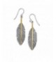 Feather Earrings Antique Gold plated Sterling