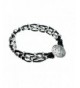 Celtic Design Bracelet Silvertone Leather