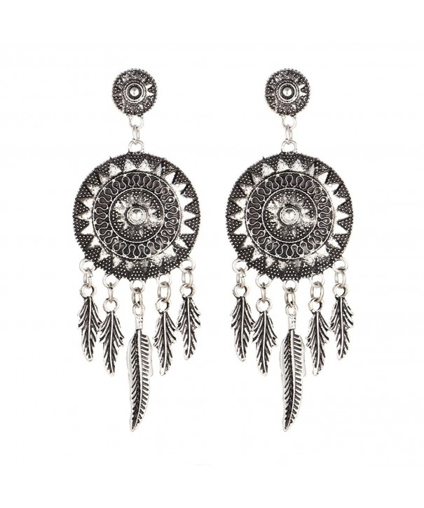 17KM Catcher Vintage Feather Earrings