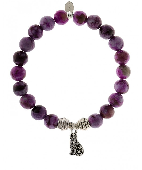 EvaDane Natural Sugilite Gemstone Bracelet