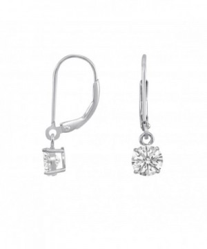 Rhodium Sterling Brilliant Leverback Earrings