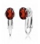 Garnet Sterling Silver Clip Earrings