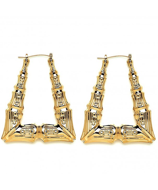 Hollow Casting Triangular Bamboo Earrings