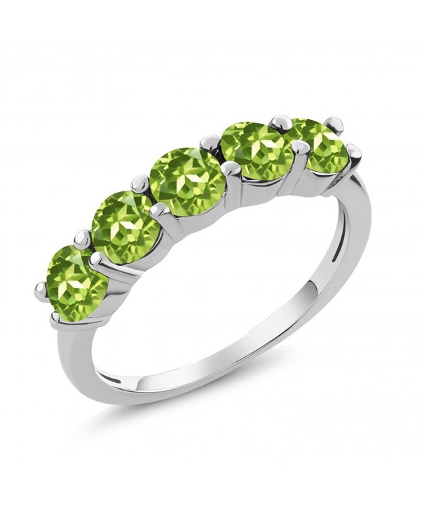 Peridot Sterling Silver 5 Stone Womens