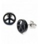 Black Acrylic Peace Stainless Earrings