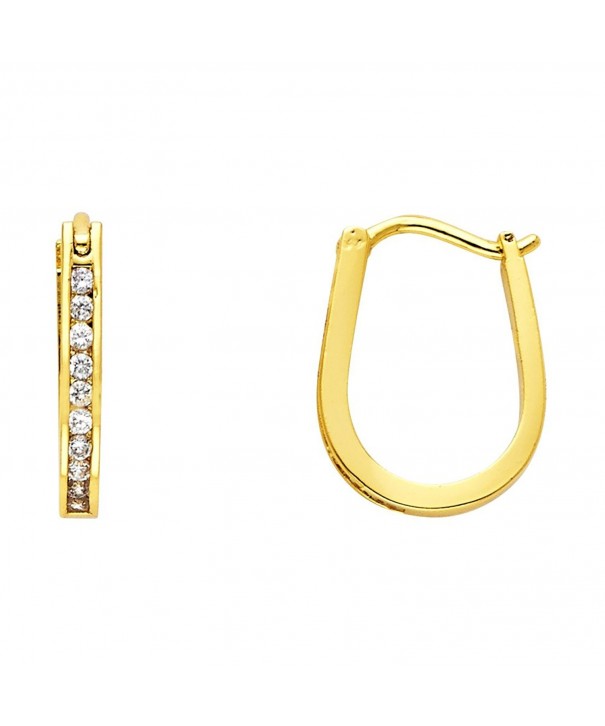 Plated Brass Channel set Huggy Earrings