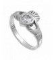 Sterling Zirconia Friendship Claddagh Available