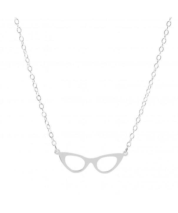 Sterling Vintage Glasses Pendant Necklace