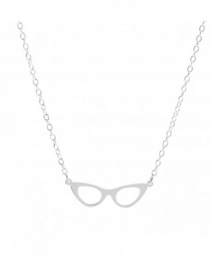 Sterling Vintage Glasses Pendant Necklace