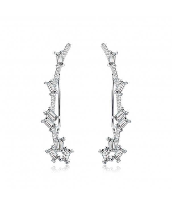 Mevecco Crawler Climber Earrings Jewelry 01 Silver