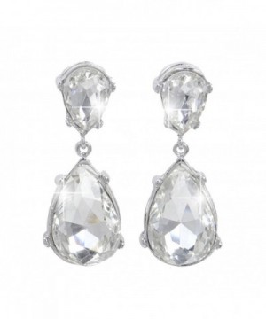 EVER FAITH Silver Tone Teardrop Earrings