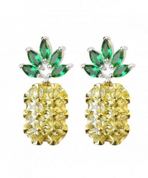 Sterling Two tone Crystal Pineapple Earrings